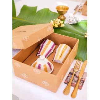 Gift box 2 cups beldi and sucrier Ourika GOLD