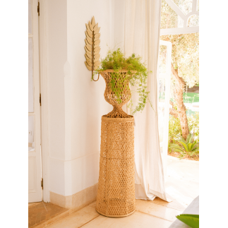 copy of Estale foot and vase in crossed woven rattan