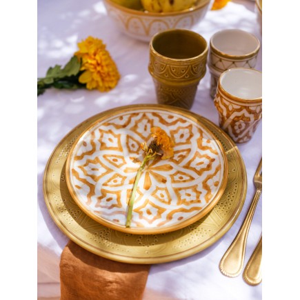 FASSIA STRAW PLATE D20 OR D26CM GOLD.
