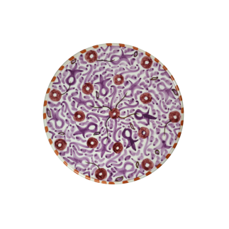 ASSIETTE FLEURS LILAS-AUBERGINE GOLD D20ou D26CM