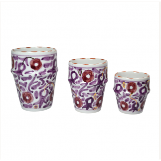 TASSE Beldi FLEURS LILAS-AUBERGINE Gold - 2 sizes