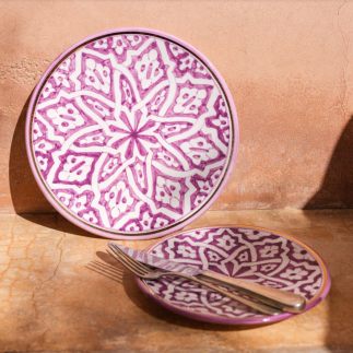 FASSIA LILAC PLATE D20 OR D26CM GOLD.