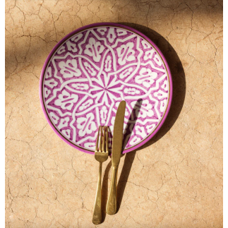 ASSIETTE FASSIA LILAS Gold D20 OR D26CM