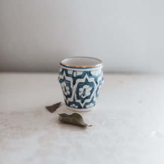 Small stone blue Fassia coffee cup