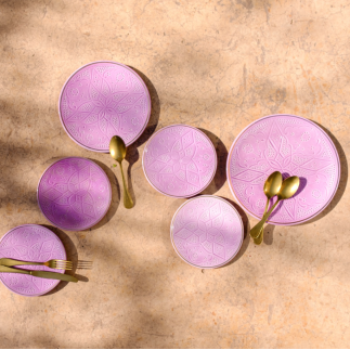 Plates Empreinte Lilas Gold D20 or D26cm