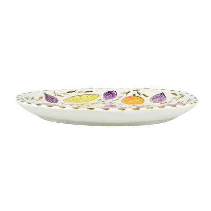 Large oval dish Fruit Gold