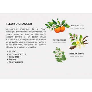 GRANDE BOUGIE TASSE BELDI FLEURS PAILLE-MINT // Fleur d'oranger