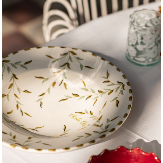 Gold Leaf pasta plate D26.5cm