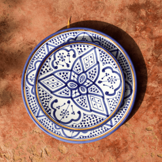 Plate D26cm Zwak blue majorelle Gold