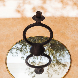 Tadelakt ring-shaped candle holder
