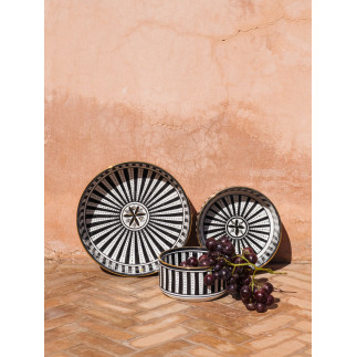 STRAIGHT SUNFLOWER BLACK Gold Serving Platter - 3 Sizes